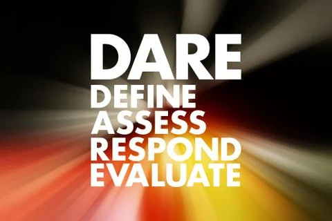 DARE - Define Assess Respond Evaluate acronym, business concept background Stock Illustration