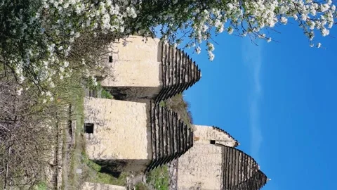Dargavs is a unique city of the dead in North Ossetia.  Stock Footage 263464207