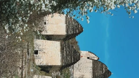 Dargavs is a unique city of the dead in North Ossetia.  Stock Footage 263464705
