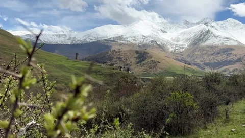 Dargavs is a unique city of the dead in North Ossetia.  Stock Footage 266909178