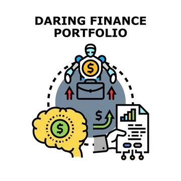 Daring finance portfolio optimization strategy icon concept Stockillustratie