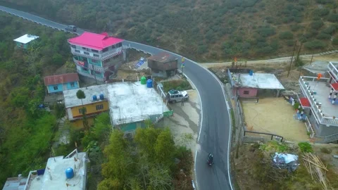 Darjeeling Landscape city aerial view and Batasia Loop Stock Footage 268540887