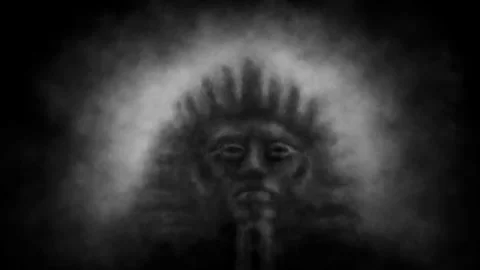 Dark 2D animation in horror fantasy genre. Stock Footage 330944219