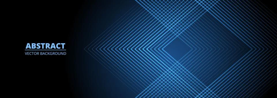 Dark 3d abstract modern background with blue glowing stripes. Futuristic Illustrazione stock