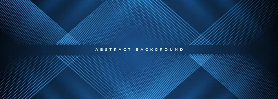 Dark 3d abstract modern background with blue glowing stripes. Futuristic Stock Illustration