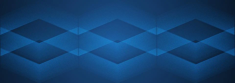 Dark 3d abstract modern background with blue glowing stripes. Futuristic Stock Illustration