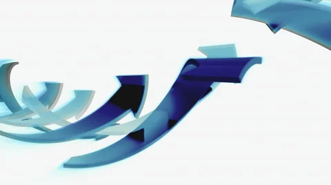 Dark 3D arrows move on white background, CG animation, seamless loop Stockbeeldmateriaal 64999694