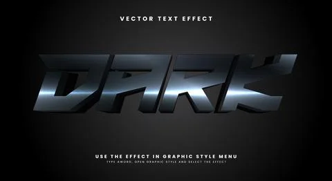 Dark 3d editable Text effect Template 스톡 일러스트