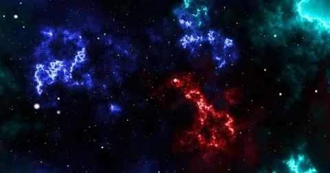 Dark 3d loop-able space background colorful space galaxy nebulas cloud pass.. Stock Illustration