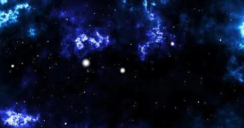 Dark 3d loop-able space background colorful space galaxy nebulas cloud pass.. Stock Illustration