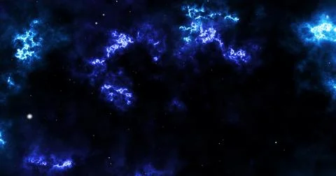 Dark 3d loop-able space background colorful space galaxy nebulas cloud pass.. Stock Illustration