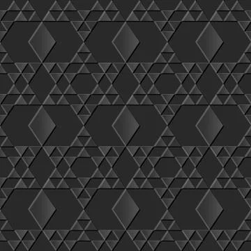 Dark 3D paper art polygon triangle geometry cross Illustrazione stock