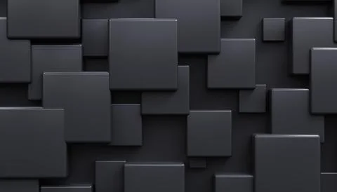 Dark 3D squares, abstract background from cubes Illustrazione stock