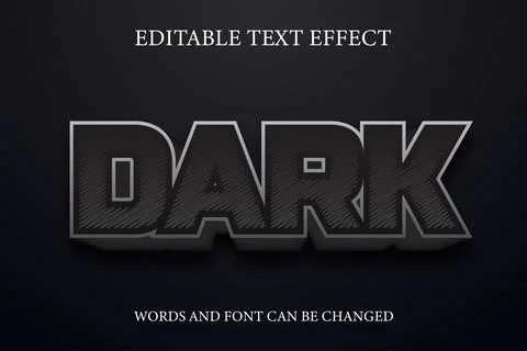Dark 3d style text effect Stock Illustration