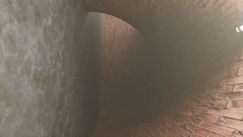 Dark 3d tunnel seamless looping. Animation for mobile devices, vertical shooting Stock Footage 195523017
