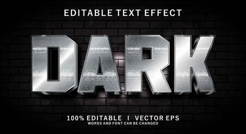 Dark 3d vector text effect with modern style design Stock Illustration