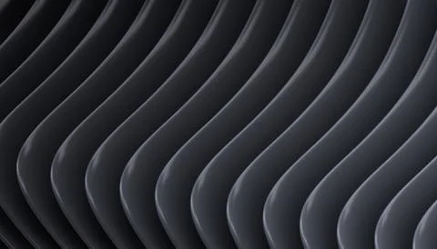 Dark abstract 3d background with wavy stripes Illustrazione stock