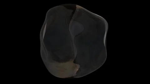 Dark abstract 3D blob with smooth reflective surface Stock Illustration