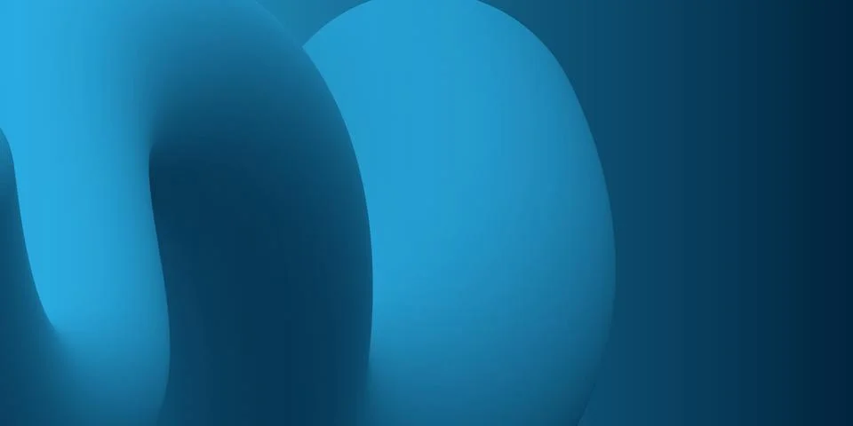 Dark abstract 3D blue gradient curved shapes, surfaces. Modern design eleme.. Stock Illustration