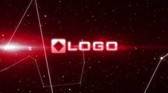 Dark Abstract 3D Elements Red Light Technology Business Logo Reveal Stinger Stock After Effects