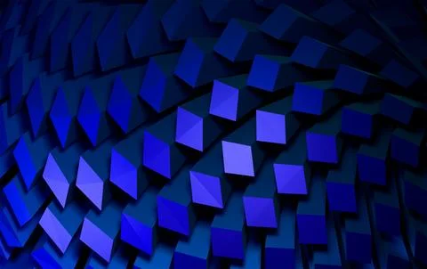 Dark Abstract 3D Render of Curved Blue Purple Mesh Wave 스톡 일러스트