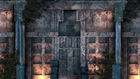 Dark abstract abandoned  stone castle walls. Stock Footage 264654641