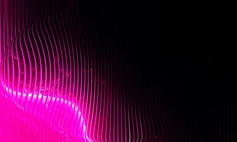 Dark abstract background with 3D spherical oval shape, vertical slat textur.. 库存插图