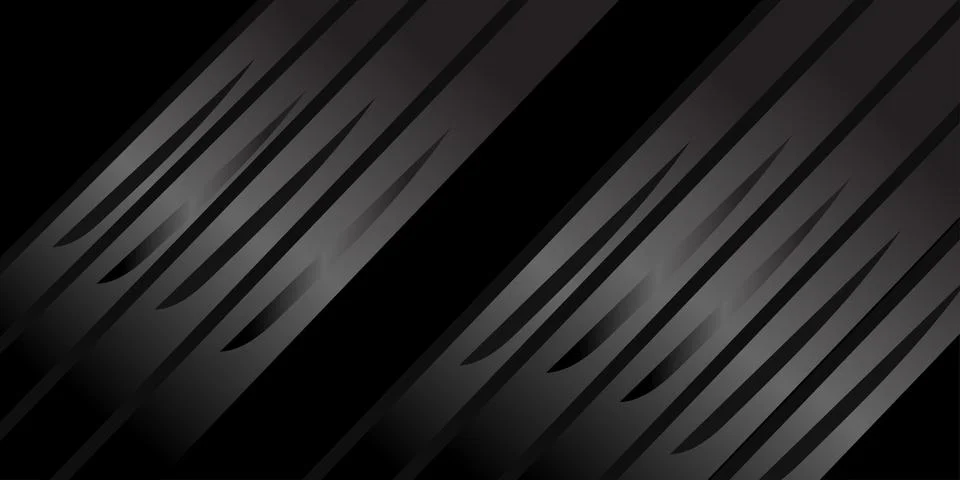Dark Abstract Background with Black Metallic Diagonal Stripes Illustrazione stock