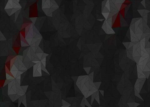 Dark abstract background with black triangles with red splashes Stock Illustration