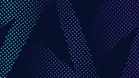 Dark Abstract Background with Blue Dotted Geometric Pattern Illustrazione stock