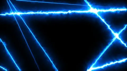 Dark abstract background with blue electric lines, glowing plasma arcs, and.. Stock Illustration