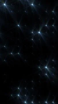 Dark abstract background with blue starburst flares and glowing points in a.. Stock Illustration