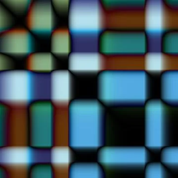 Dark abstract background with bright green, brown, blue gradient rectangles. Stockillustratie