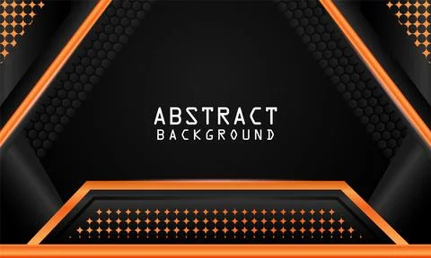 Dark abstract background with dark orange overlap layers design Stock Illustration