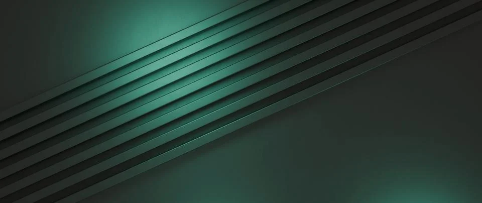 Dark abstract background with diagonal parallel teal green lines for techno.. 스톡 일러스트