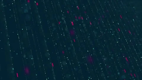 Dark abstract background with falling digital particles and lights Stock Footage 327567737