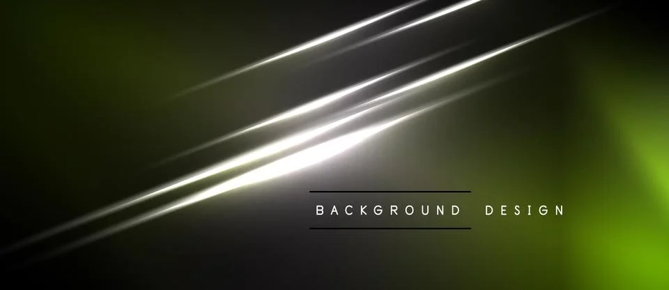 Dark abstract background features bright diagonal lines. Green, gray tones Stock Illustration