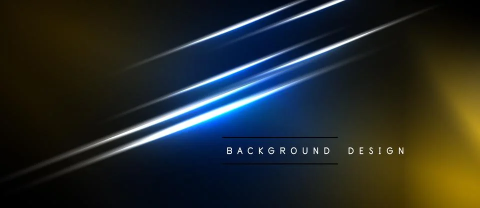 Dark abstract background features bright diagonal lines. Gradient transitions Stock Illustration