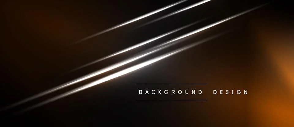 Dark abstract background features diagonal light streaks. Warm orange glow イラスト素材