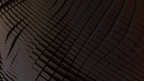 A dark abstract background featuring receding geometric lines and blocks that cr Stock Footage 340237690