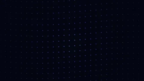 A dark abstract background featuring a symmetrical grid of dim blue dots Video stock 335117179