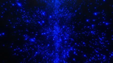 Dark abstract background filled with thousands of glowing blue lights Stock Illustration