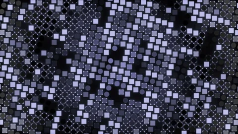 Dark abstract background, flashing squares and circles, loop Stock Footage 111911073