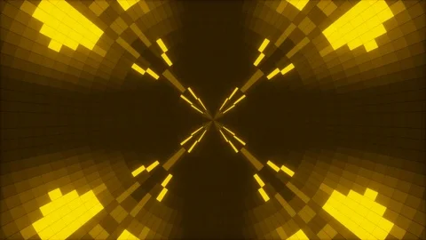 Dark abstract background, flashing yellow squares, loop Stock Footage 83534729