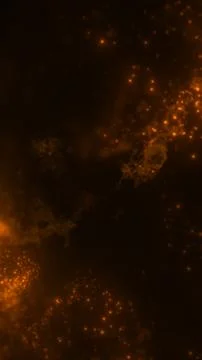 Dark abstract background with floating golden particles and smoky textures,.. Stockillustratie