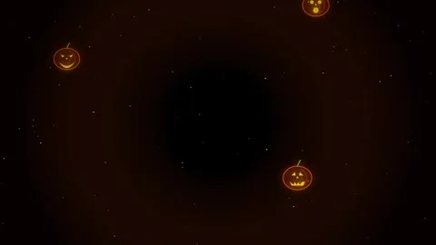 Dark Abstract Background with Floating Orange Glowing Particles Video stock 346018803