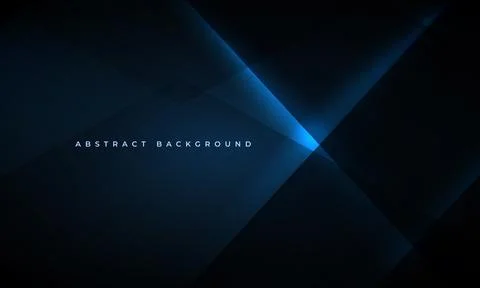 Dark abstract background with geometric dynamic glowing blue diagonal lines. Stock Illustration