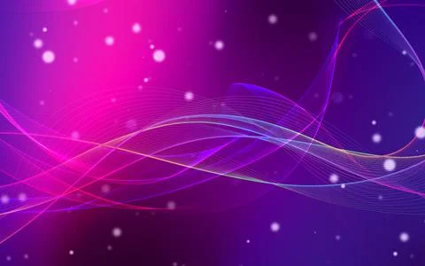 Dark abstract background with a glowing abstract waves Stock Illustration