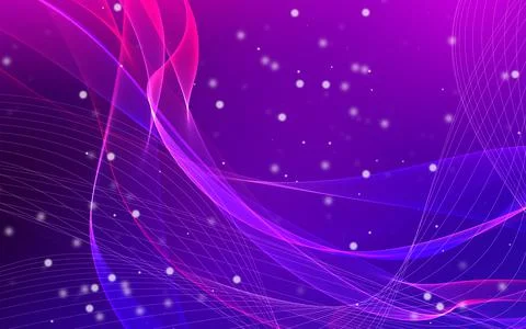 Dark abstract background with a glowing abstract waves Stock Illustration