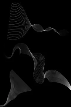 Dark abstract background with a glowing abstract waves, abstract background Illustrazione stock